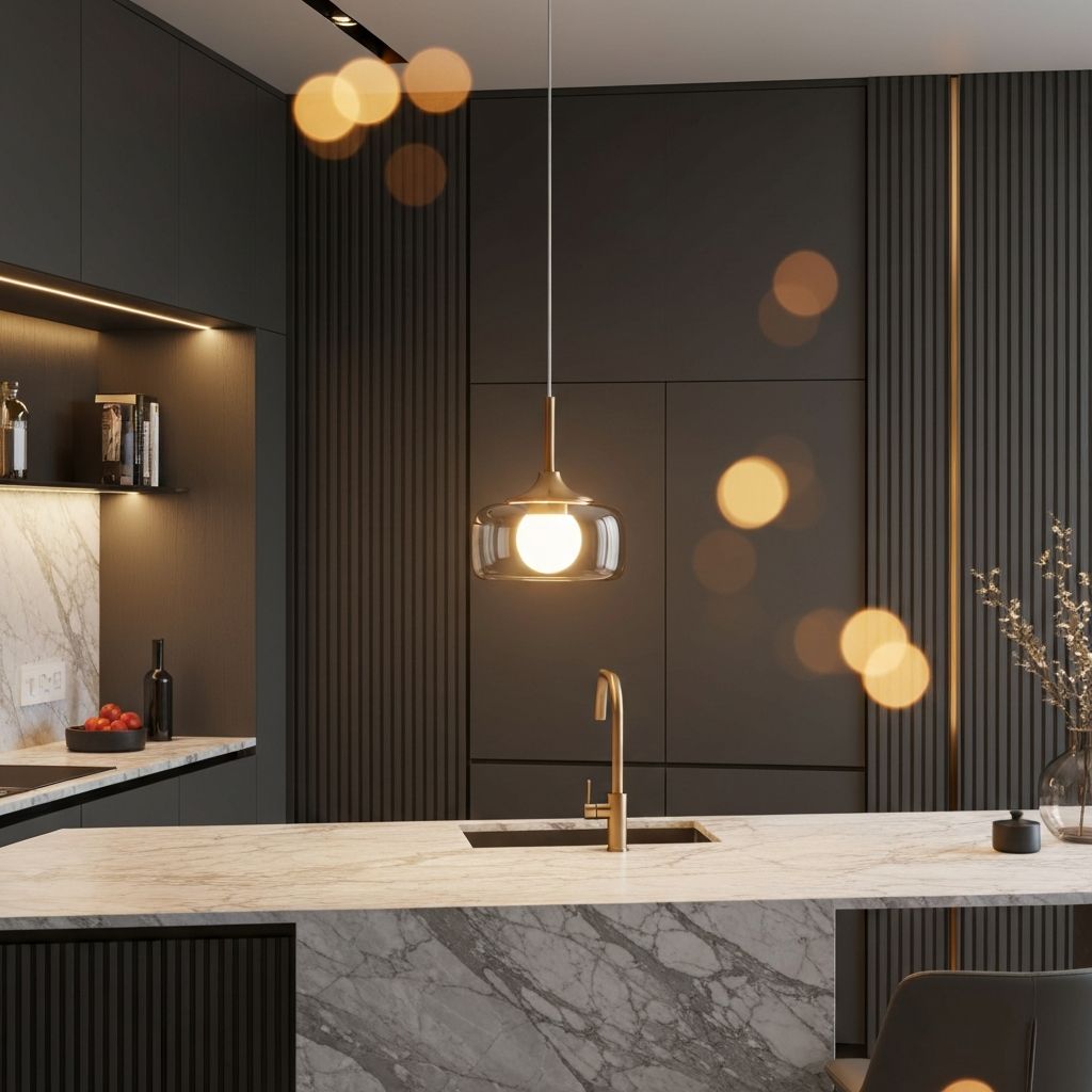 Sculptural Pendant Light — LIFESTYLE render by Reggie